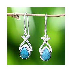 Sterling Silver 'Temptations' Turquoise Earrings (Indonesia)