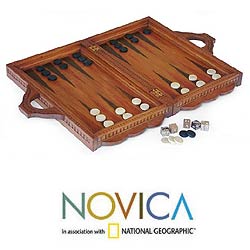 Wood 'Still in Love' Backgammon Set (Indonesia)