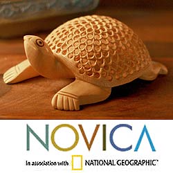 Wood 'Lucky Turtle' Statuette (India)