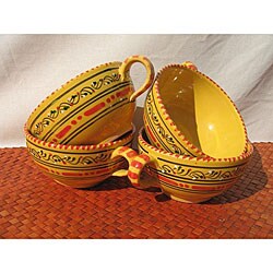 Set of 4 Solena 5-inch Latte/ Soup Mugs (Tunisia)