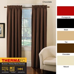 Thermal-backed Faux Suede Blackout Curtain Panel Pair