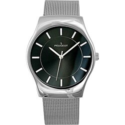Peugeot Men's Mesh Strap Grey Dial Watch