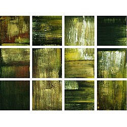 Hand-painted 'Textured Squares' Canvas Art