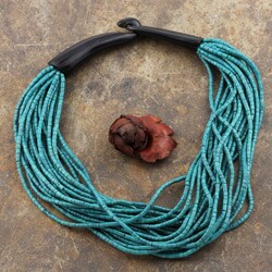Twenty Star Blue Coconut Horn Necklace (China)