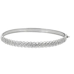 Sterling Silver Diamond Accent Bangle