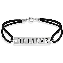 Sterling Silver 'Believe' Bracelet