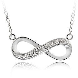 Sterling Silver Diamond Accent Infinity Necklace