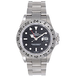 Pre-owned Rolex Explorer ll Men's Steel Black Dial Watch