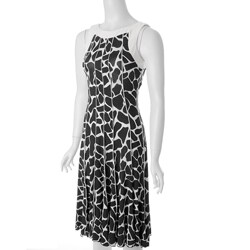 Adi Designs S Max Women's Sleeveless Giraffe Print Dress