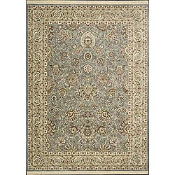 Ivory/ Blue Viscose Rug (7'9 x 11'2)