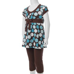 RMLA Brand Girl's Dotted Tunic and Leggings 2-piece Set