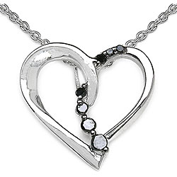 Sterling Silver 1/10ct TDW Black Diamond Necklace