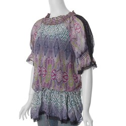 Belle du Jour Junior's Lace Trim Pattern Tunic