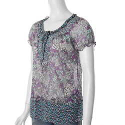 Belle du Jour Junior's Floral Peasant Top