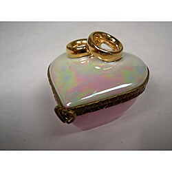 Limoges Heart with Rings Keepsake Box