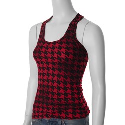 L.A. Movers Junior's Red/ Black Ribbed Tank Top