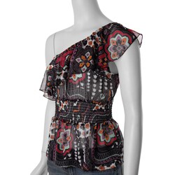 Luna Chix Junior's One-shoulder Smocked Blouse