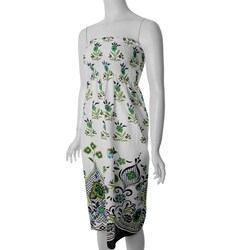 Cute Options Junior's Floral White/ Green Tube Dress
