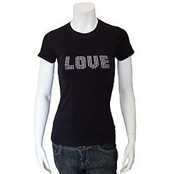 Crazy Haute Women's Rhinestone 'Love' T-shirt