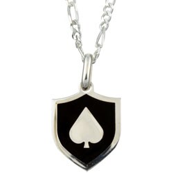 Sterling Essentials Sterling Silver 22-inch Lucky Spade Medal Necklace