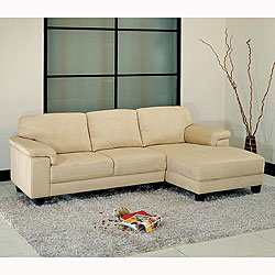 Capri Beige Microsuede Sectional
