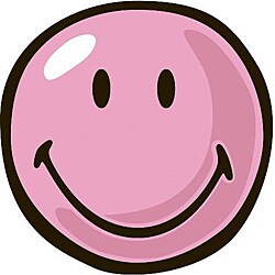 Pink Smiley Party Rug (3'3 Round)