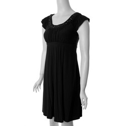 Sangria Women's Beaded Accent Scoop-neck Dress
