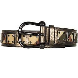 Burberry Metallic Leather Studded Supernova Belt