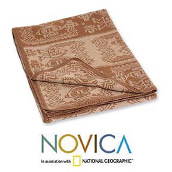 'Paracas Cinnamon' Alpaca Wool Blanket (Peru)