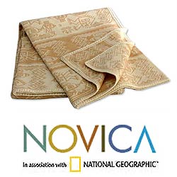 'Paracas Dew' Alpaca Wool Blanket (Peru)