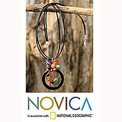 Leather Multigem 'Origins' Pendant Necklace (Thailand)