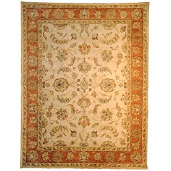 Indo Mahal Beige/ Rust Rug (7'3 x 9'3)  