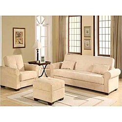 Rosemead 3-piece Cream Sofa Bed/ Chair/ Ottoman Set