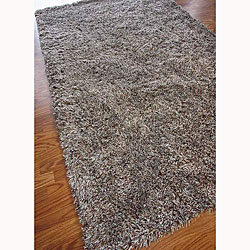Hand-woven Alexa My Soft Brown Shag Rug (5' x 7'9)