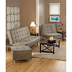 Belinda 3-piece Olive Sofa Bed/ Chair/ Ottoman Set