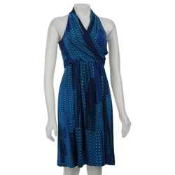 Calvin Klein Women's Circle Print V-neck Jersey Dress