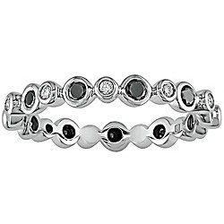10k Gold 1/2ct TDW Black and White Diamond Ring (I-J, I2)