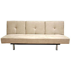 Beige Split-back Convertible Sofa/ Bed
