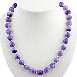 Handmade Silver Bead Purple Agate Necklace (Thailand)