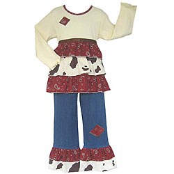 AnnLoren Boutique Girl's Cowgirl Rumba 2-piece Outfit
