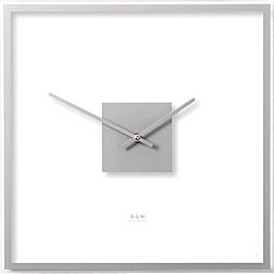 Square Easy Silver Wall Clock