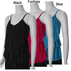 Adi Designs S Max Women's Tiered Spaghetti Strap Knit Top