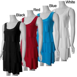 S Max by Adi Women's Stretch Knit Tiered Sleeveless Dress