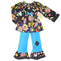 AnnLoren Girl's Trendy Floral 2-piece Set