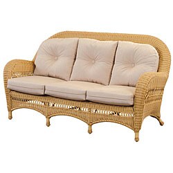Kitty Hawk 'Lucaya' Honey Resin Wicker 3-seat Sofa