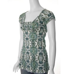Self Esteem Junior's Green Smocked Tie-back Top