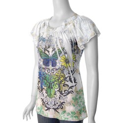 California Bloom Women's Flutter-sleeve Sublimation Top