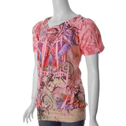 T.G. Fashion Women's Pink Sublimation Print Top