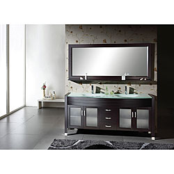 Espresso Double-sink Bathroom Vanity Set 