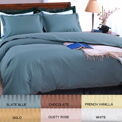 Damask Stripe 500 Thread Count Cotton Duvet Set